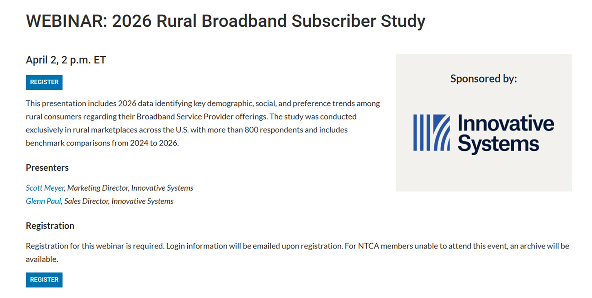 2026 Rural Subscriber Study Innovative Systems VS 3 36 5A 